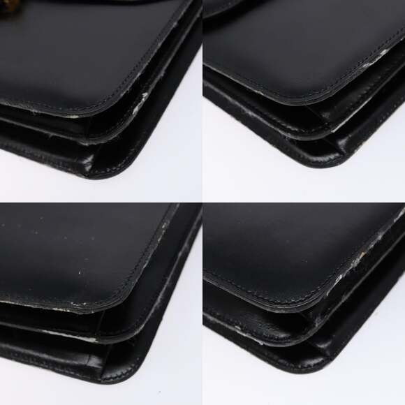 DIOR Shoulder Bag Leather Black Gold - Picture 10 of 13